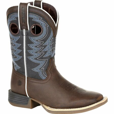 DURANGO Lil' Rebel Pro Little Kid's Blue Western Boots, BELGIAN BROWN/DENIM BLUE, M, Size 9 DBT0218C